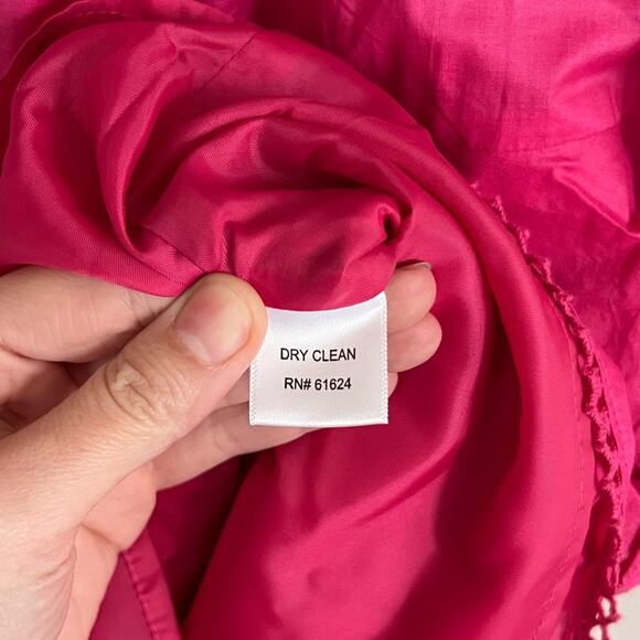 Madison Women 12 Pink 100% Cotton Lined Ruffle Crochet Preppy Classic Spring - Picture 8 of 9